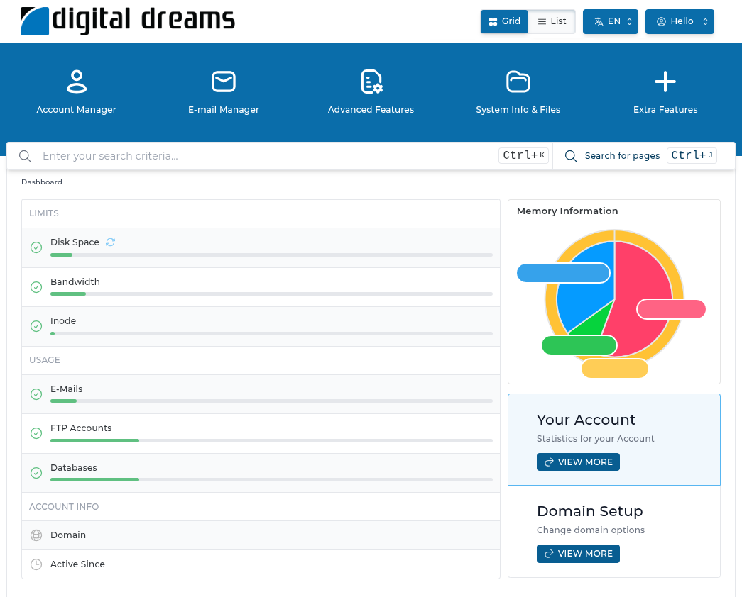 Hosting Control Panel